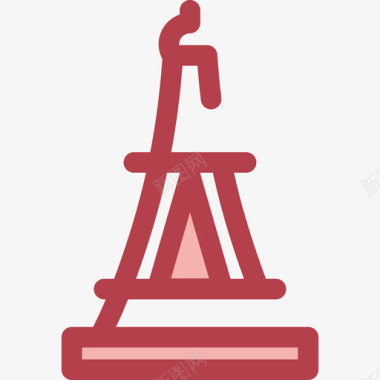 埃菲尔铁塔旅游18号红色图标图标