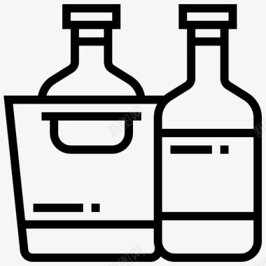 红酒饮料瓶子图标图标