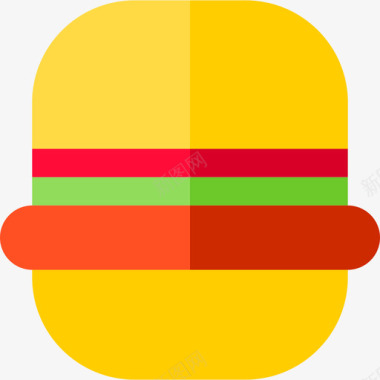 汉堡食品和餐厅套餐平板图标图标