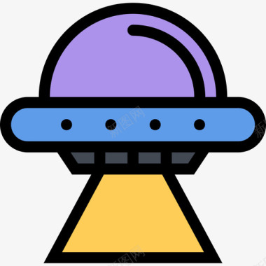 色彩树木飞碟太空与科学2色彩图标图标