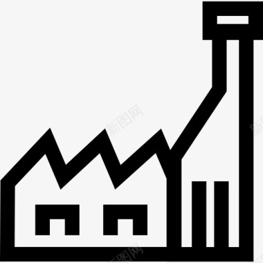 工厂废水工厂工厂机械图标集合线性图标