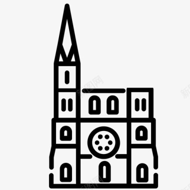 斯特拉斯堡大教堂阿尔萨斯斯特拉斯堡大教堂教堂图标图标