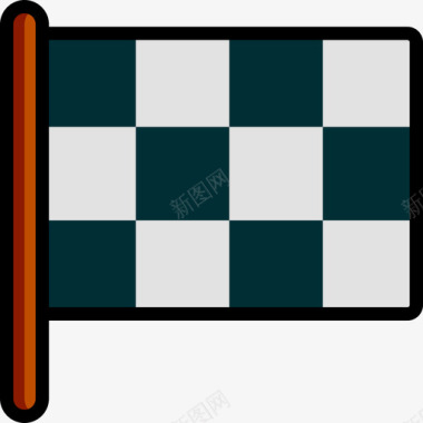 赛车旗赛车运动装备3线性颜色图标图标