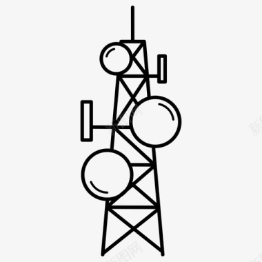 电信广播塔台图标图标