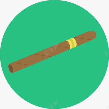 吸烟器雪茄吸烟圆形扁平图标图标