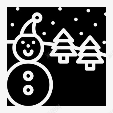 冬天的雪人冬天圣诞节下雪图标图标