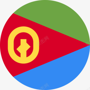 圆形UI厄立特里亚国旗圆形图标图标