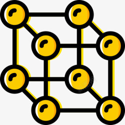 黄色原子原子科学9黄色图标高清图片