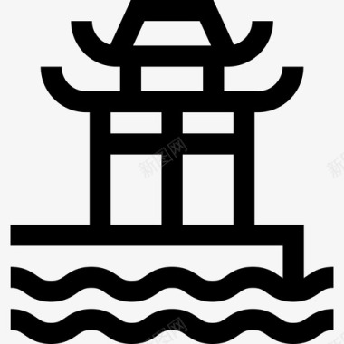 中国庙宇中国2直线图标图标