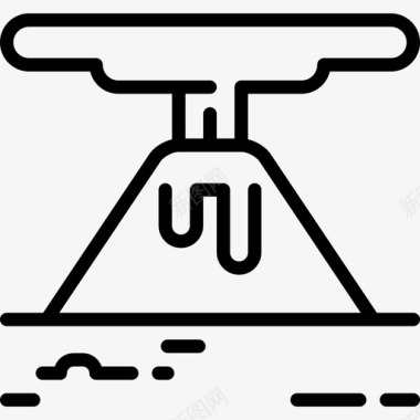 图片的景观火山景观20线性图标图标