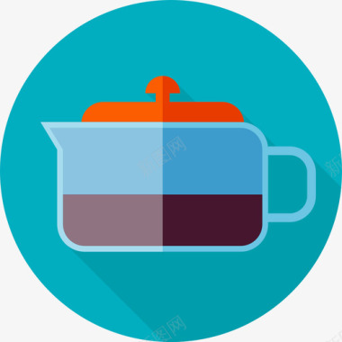 茶壶茶杯素材茶壶厨房8圆形图标图标