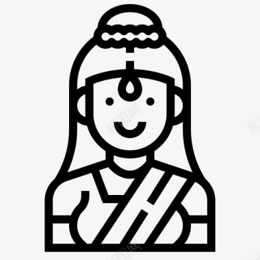 女性生殖印度女孩服装女性图标图标