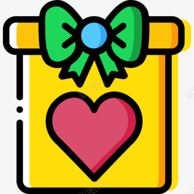 礼品盒浪漫生活3黄色图标图标