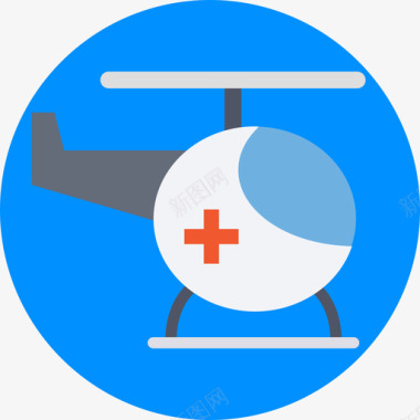 卫生保健和医疗直升机医疗器械包扁平图标图标