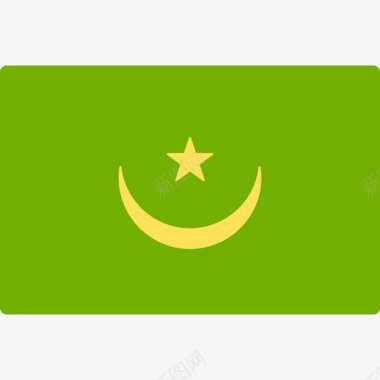 多彩方形毛里塔尼亚国际旗帜长方形图标图标