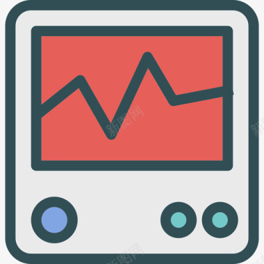 色暗心电图医学9线色图标图标
