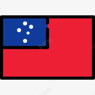 标识萨摩亚旗帜收藏长方形图标图标