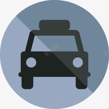 出租车机场标志圆形平面图标图标