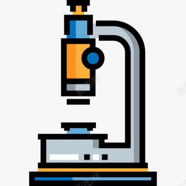 医学器材显微镜卫生和医学9线颜色图标图标