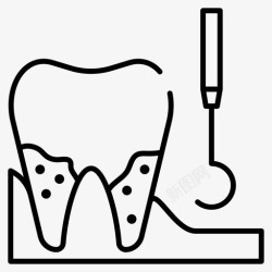 牙垢牙菌斑去除清洁牙齿图标高清图片