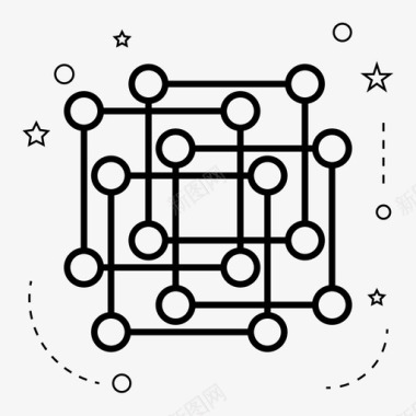 立方体超立方体正方形图标图标