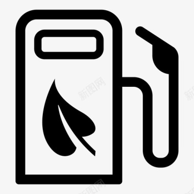 环保标志设计绿色能源生物燃料生态加油站图标图标