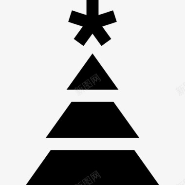 圣诞树实心节日元素填充图标图标