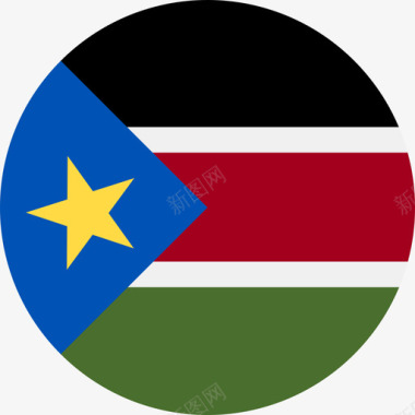 圆形蛋糕南苏丹国旗圆形图标图标