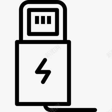 火焰小图标闪存驱动器小工具2线性图标图标