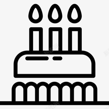 生日蛋糕厨房元素线性图标图标