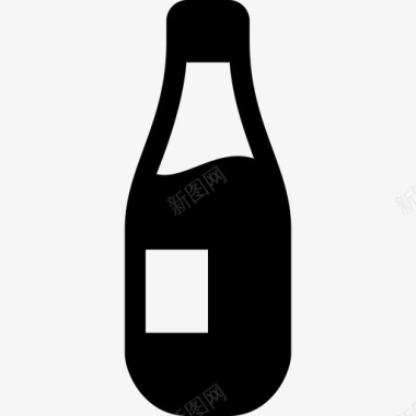 啤酒瓶淡啤酒小黑图标图标