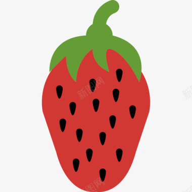 草莓美食2扁平图标图标