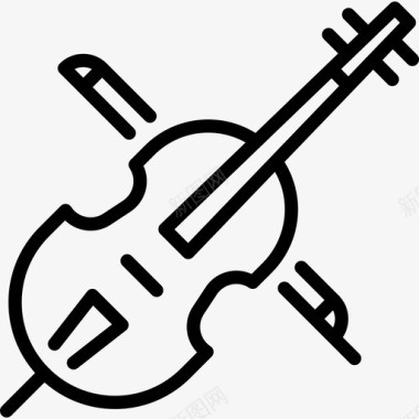 大提琴乐器2线性图标图标