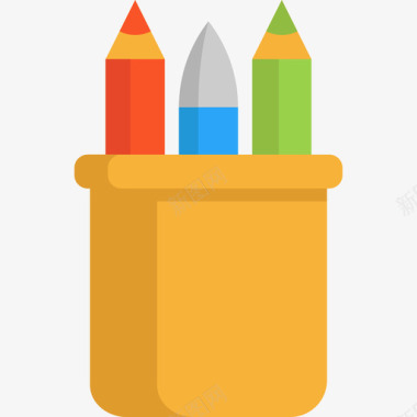 铅笔盒学校元素5扁平图标图标