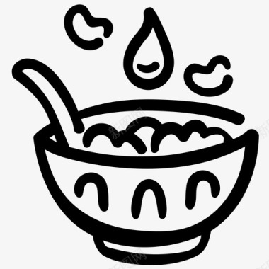 早餐碗麦片粥图标图标