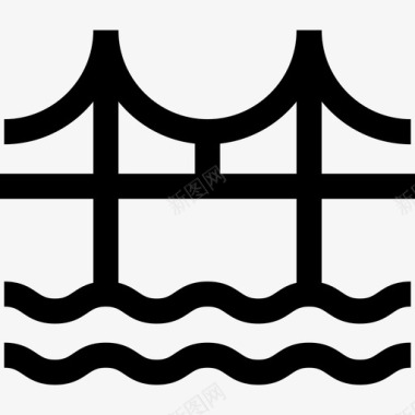 金门大桥特雷维尔收藏线性图标图标