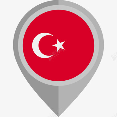 土耳其土耳其国旗圆形图标图标