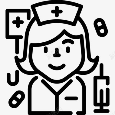 护士护士职业和工作直系图标图标