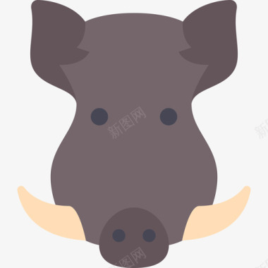 动物野猪动物19扁平图标图标