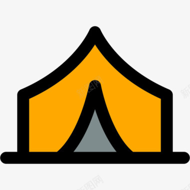 帐篷彩色旅游观光浅圆形图标图标