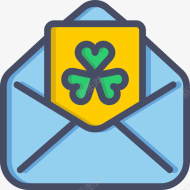 电子邮件概述电子邮件圣帕特里克节线性颜色图标图标
