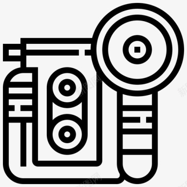 复古闪光灯相机单反相机图标图标