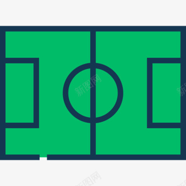 足球足球场运动6线颜色图标图标