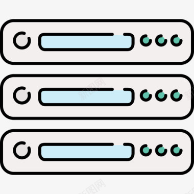 彩色长条服务器设备9彩色128px图标图标