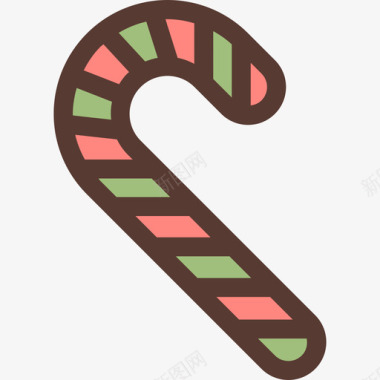 糖果棒圣诞12彩色图标图标