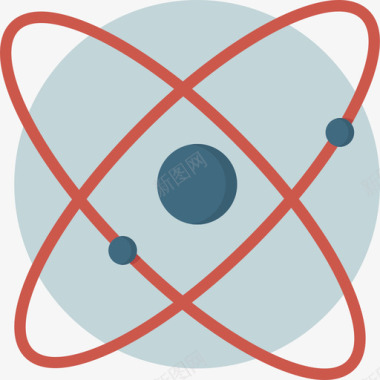 科学健康饮食原子科学6平面图标图标