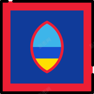 矢量图关岛旗帜收藏3广场图标图标
