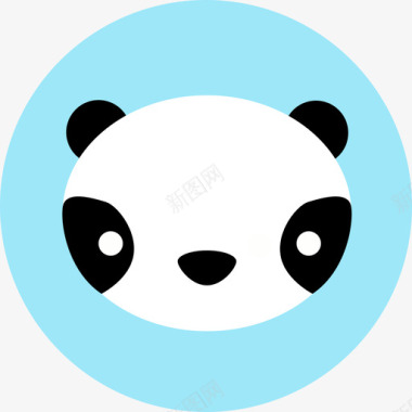 熊猫动物可爱的动物收藏图标图标