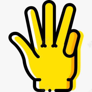 手指手势7黄色图标图标