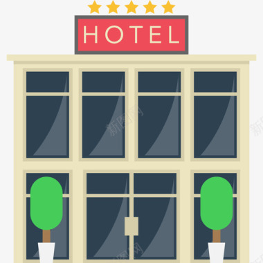 酒店假日建筑系列图标图标